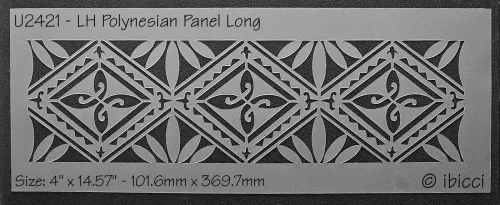 ibicci LH Polynesian Long Panel stencil 4" x 14.57"